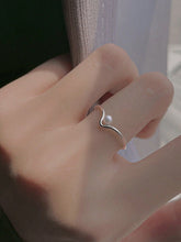 Anillo Con Perla En Forma De V Para Dedo Índice, Estilo Minimalista Y De Gama Alta